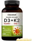 Suplemento NatureBell Vitamina D3 K2 10.000 UI + 200mcg