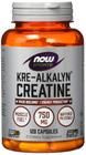 Suplemento Now Foods Kre-Alkalyn Creatina 120 cápsulas