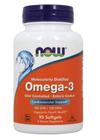 Suplemento NOW Foods Omega-3 destilado molecularmente 1000mg