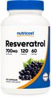 Suplemento Nutricost Resveratrol 700mg 120 cápsulas