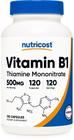 Suplemento Nutricost Vitamina B1 (Tiamina) 500mg 120 cápsulas