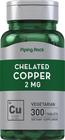 Suplemento Piping Rock Quelated Copper 2 mg 300 comprimidos