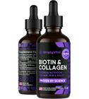 Suplemento SimplyVital Liquid Biotina e Colágeno 300mL