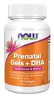 Suplementos: gel pré-natal NOW + 250 mg de DHA com óleo de borragem 90 cápsulas gelatinosas