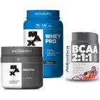 Suplementos para Ganho de Massa Muscular Whey Protein + Creatina + BCAA em Pó - Max Titanium / Atlhetica