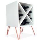 Suporte Adega De Vinho Santiago Madeira MDF 12 Garrafas - Cobre Branco