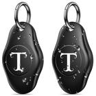 Suporte Airtag personalizado DROMAHO, 2PACK T Initial