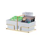 Suporte Café Porta Sachê Duplo Mexedor Organizador Dourado