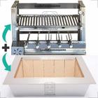 Suporte Completo Grelha Com Elevação e Grill Giratorio 5 Espetos Modelo 720 Mais Braseiro Inox Com Manta Termica para Churrasqueira de Alvenaria Gourm