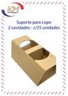 Suporte copo de papelão 2 cavidades - c/25 unidades - porta copo delivery (15821)