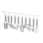 Suporte De Cozinha Porta Talheres 100Cm - 18 Ganchos Branco - Metalcromo