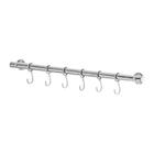 Suporte De Cozinha Porta Talheres 40cm Com 6 Ganchos - MetalCromo