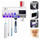 Suporte de Escovas de Dentes com LED UV e Dispensador Automático Funcional e Compacto