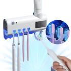 Suporte de Escovas de Dentes com LED UV e Dispenser Automático Prático para Uso Diário