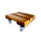 Suporte De Madeira P/ Vasos Quad 40cm Rodízio