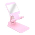 Suporte de Mesa para Celular Com Espelho Ajustável Articulado Tablet Smartphone (Rosa) - Genérico