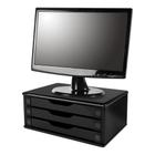 Suporte de Monitor de Madeira com 3 Gavetas Preto - Souza