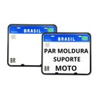 Suporte de Placa Antigo Mercosul 2 Peças Moldura de Moto Proteçao Segurança Acessorio Automotivo