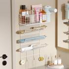 Suporte de secador de cabelo montado na parede Styling Tool Organizer branco