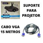 Suporte de Teto P/ Projetor - Multiproj-20 Com Cabo VGA 15m - 15 Metros - Multivisão