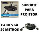 Suporte de Teto P/ Projetor - Multiproj-20 Com Cabo VGA 20m - 20 Metros