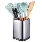 Suporte de utensílio de cozinha de aço inoxidável para bancada, grande organizador de utensílios de cozinha para spatula spoon, base ponderada moderna utensil moderno caddy para contador de cozinha, armazenamento de crock de utensílios