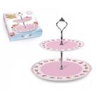 Suporte Duplo para Cupcake 2 Pratos Doceira Rosa - Art House