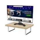 Suporte Ergonômico Para Monitor Aço Piatina Cromado MDF 20x30cm - Wp Connect