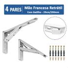 Suporte Mão Francesa Retrátil 29cm 290mm Com Gatilho 4 Pares