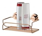 Suporte Multiuso Shampoo Banheiro Com Ventosa Rosé Gold Luxo - Future