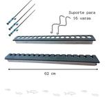 Suporte Organizador De Parede 16 Varas De Pesca Stick Rack