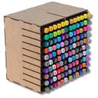 Suporte Organizador P/ Caneta Touch Marcadores Caixa Organizadora Nicho Em MDF 120 Cores