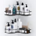Suporte Organizador Shampoo para Banheiro com ventosas de adesivo /branco/preto