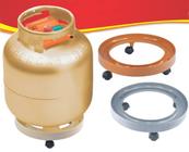 Suporte p/Botijão de Gás com rodízio- PRETO