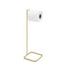 Suporte Papel Higiênico De Chão Para Banheiro Lavabo Dourado Fosco Luxo Arthi