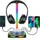 Suporte para fone de ouvido New bee RGB com carregamento sem fio e portas USB