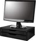 Suporte Para Monitor Em Madeira MDF Black Piano Com 2 Gavetas Black Piano Referência 3346 SOUZA