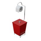 Suporte Para Papel Higiênico Com Lixeira 6,5L Vermelho-STOLF