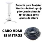 Suporte Para Projetor Multivisão Multi-proj-p-br Com Cabo Hdmi 15m - 15 Metros