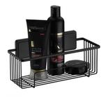 Suporte para shampoo preto fosco fixação por adesivo Norbond prateleira banheiro Future 180PT