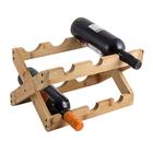 Suporte Para Vinhos Retrátil Bambu 6 Garrafas - Mimo Style