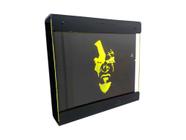 Suporte Parede Iluminado Shield Ps4 Slim - Preto - Amarelo - God Of War (face)