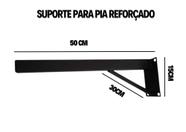 Suporte Pia para parafusar mão francesa super reforçado 50cm 2 unidades- preto