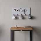 Suporte Porta Canecas e Xícaras MDF Branco Café P14D Marrom - Ahazzo Móveis