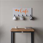 Suporte Porta Canecas e Xícaras MDF Branco Café P14F Laranja - Ahazzo Móveis