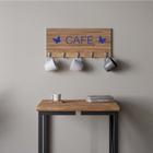 Suporte Porta Canecas e Xícaras MDF Castanho Café P11J Azul Marinho - Ahazzo Móveis