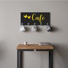 Suporte Porta Canecas e Xícaras MDF Preto Café P14G Amarelo - Ahazzo Móveis