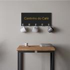 Suporte Porta Canecas e Xícaras MDF Preto Cantinho do Café P05G Amarelo - Ahazzo Móveis