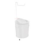 Suporte Porta Papel Higiênico Com Lixeira 5 Litros Basculante Redonda Cesto Lixo Chão Banheiro Branco - 490 AMZ