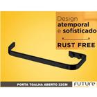 Suporte Porta Toalha Rosto Toalheiro 22cm Banheiro Preto Fosco - 2304PT Future